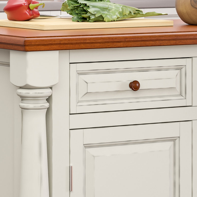August Grove® Larchwood Wood Kitchen Island & Reviews Wayfair Canada